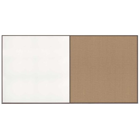 United Visual Products Enclosed Corkboard, 1 Door, 72"x36", 4" Fra UV3411-BLACK-APRICOT